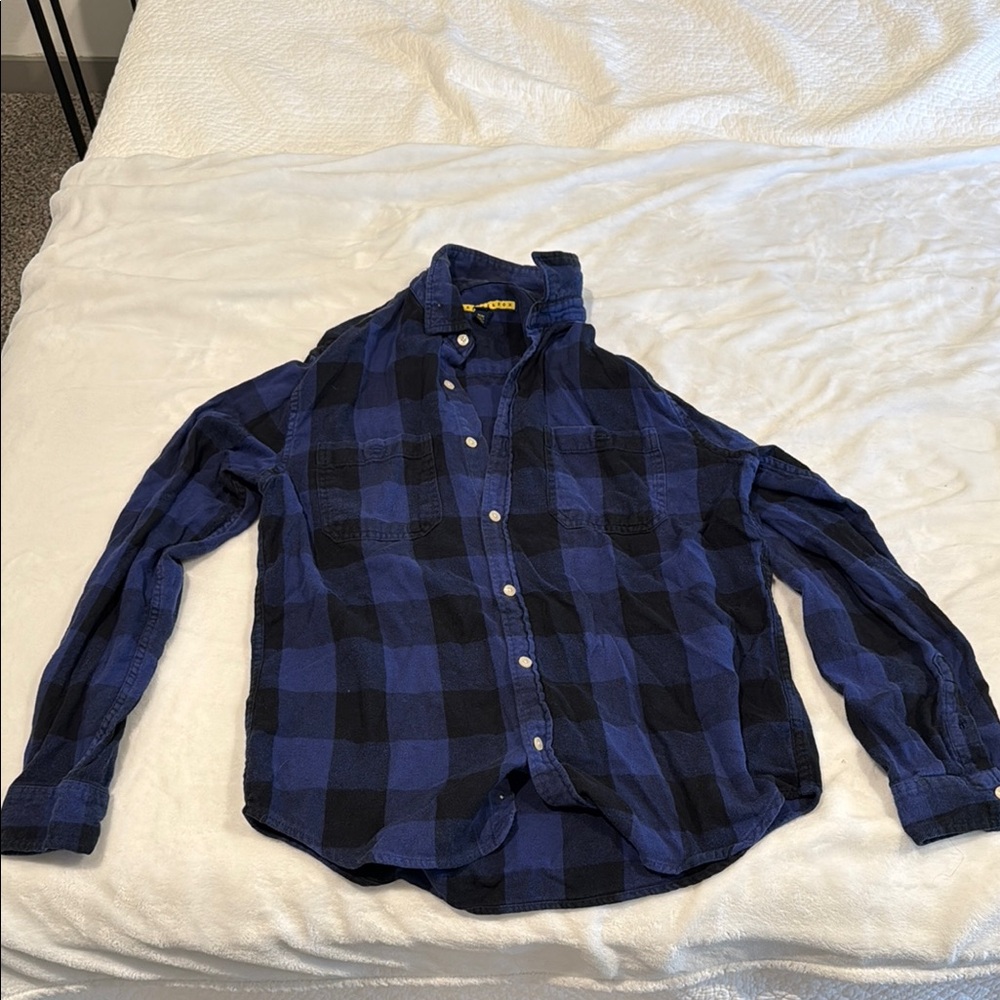 Aeropostale Blue and Black Casual Button Down Shirt